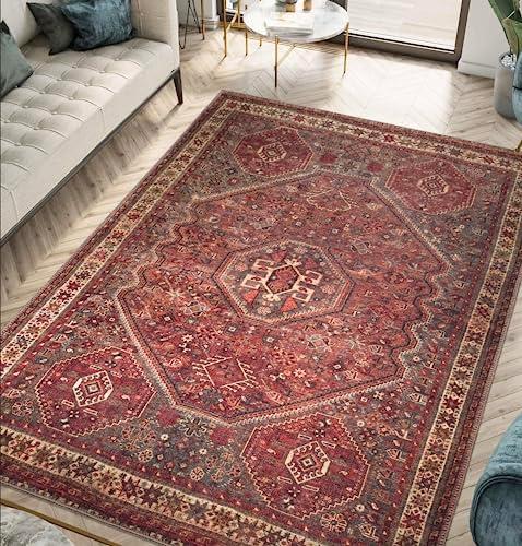 Keen Home Design 3x5 Rug - Machine Washable Entry Rug with Non-Slip Backing, Ideal for Enteryway, Kitchen, Bathroom, Laundry Room - Vintage, Easy Clean, Durable, Low Pile Rug - (3' x 5')