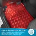 BDK Metallic Chrome Car Floor Mats All-Weather Universal Fit Automotive Floor Mats for Cars SUVs, Floor Mats for Trucks, Car Mats Full Set Front & Rear, Non-Slip Backing - Red