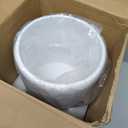 Bathroom Trash Can - Decorative Wastebasket Finished in Resin, Beautiful Marble Look, Modern Round Waste Basket for Bathroom, Powder Room Or Living (Marble Style), white