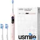usmile Y20PRO Electric Toothbrush, AI-Powered Smart Toothbrush with AM/PM Auto Mode, 4 Brushing Modes, 90-Day Battery, App Control, Real-Time 3D Map, 2 Brush Heads Included(Sakura Pink)