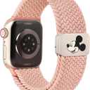 Girovo Braided Cartoon Metal Magnetic Clasp Band Compatible with Apple Watch Bands 40/ 38/ 41/ 42mm Women Men, Stretchy Elastic Nylon Woven Sport Strap for iWatch Series 11 10 9 8 7 6 5 4 3 2 1 SE