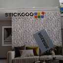 STICKGOO Slat 3D Wall Panel for Interior Wall Decor PVC Fluted Textured Panel 12-Tile 19.7 x 19.7in - White
