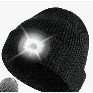 Waterproof Cold Weather Led Roll Beanie Black XXL