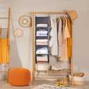 BOOMIBOO Hanging Closet Organize and Shelves5-Hanging Shelf with 2 Side PocketsStorage Foldable Grey