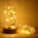 3 x with Timer Function Battery Operated Dewdrop Led Lights,Mini Fairy Lights for Home Parties Christmas/Halloween Holiday Decoration,6 Hours on/18 Hours Off,30 LEDs,10 Feet (Warm White, 2)