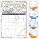 Ospelelf 2026 Wall Calendar 12'' x 17'' Family Coloring Calendar for Adults, Kids, Monthly Calendar Planner with Plastic Cover, 18 Month Calendars, Use Jan 2026 - June 2027, Season