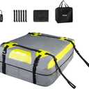 WELKIN Heavy Duty Rooftop Cargo Carrier Bag - 15 Cubic Waterproof Car Roof Bag for All Vehicles with/Without Rack - Includes Anti-Slip Mat, 6 Door Hooks, TSA Lock & Storage Bag - Reinforced Straps