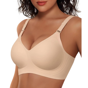 Vertvie Womens Wireless Bras No Underwire Push Up Bra Seamless Supportive Full Coverage Everyday Bras Regular 2XL