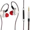 Linsoul 7Hz Salnotes Zero HiFi 10mm Dynamic Driver in-Ear Earphone IEM with Metal Composite Diaphragm Stainless Steel Faceplate Detachable 2Pin OFC Cable (White, With Mic, 3.5mm)