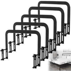 Rioychan Mattress Retainer Bar Keep Mattress Stopper from Sliding,Non Slip Bed Slide Stopper to Prevent Sliding Holder in Place Gripper for Metal Bed Frame - 5 PCS