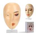 CHADWICK 5D Silicone Makeup Practice Face Board - Reusable Mannequin for Beginner and Professional Eye Makeup Artists - Girl's Gift (Light)