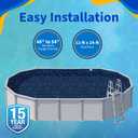 Blue Wave Evening Bay 12-ft x 24-ft Overlap Oval Pool Liner for Above-Ground Steel Wall Pools Weather Resistant Standard Gauge Vinyl w/Welded Seams Dark Blue, 48/54-In Depth Walls
