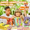 24PCS Jungle Animal Zoo DIY Bubble Wands with 96PCS Stickers - Party Favor for Goodie Bags, Pinata Stuffers, Mini Bubble Bulk Birthday Supplies, Toys Gifts, Class Prizes for Toddlers, Boys & Girls
