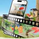 Bird Feeder with Camera Solar Powered, Bird Feeders for Outdoors with DIY Add-ons - Honey Jar & Fruit Fork & Squirrel Proof Net & 32GB SD Card, AI Identify Birds, Ideal Present for Birdlover