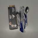 20-Piece Black Silverware Set 18/0 Stainless Steel Flatware Sapphire Blue Handle Cutlery Set Service for 4 Dinner Knives Forks Spoons Set Mirror Finish Dishwasher Safe