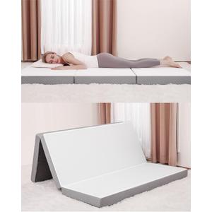 Forias Memory Foam Folding Mattress Full, 4 Inch Tri-fold Mattress, Breathable Foldable Mattress Topper Portable Mattress for Floor Guest Bed Full Size 75" L x 54" W x 4" H