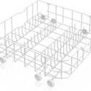Upgraded WD28X10384 WD28X10309 Dishwasher Lower Rack Compatible with GE Dishwasher Rack Replacement Parts,WD28X10166 WD28X10165 General Electric Dishwasher Parts Bottom Rack GLD4560V00SS with Wheels (22.2in x 21.3in x 7.3in WD28X10384 GE Rack)