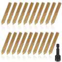 Hicarer 20 Pack 3/8-16 x 3 Inch Hanger Bolts Double Headed Bolts with Driver Self Tapping Screw Threaded Rod Screws for Furniture Double Headed for Wood Furniture Joint