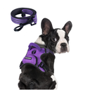 BUMBIN Dog Harness for Large Dogs, No Pull Adjustable No Choke Pet Vest with Dog Leash Fit Smart Reflective Pet Walking Harness for Training Easy Control Soft Handle Purple S