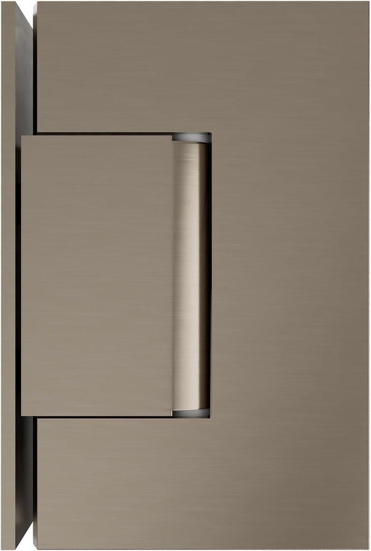 Brixwell G044BN Wall Mount Offset Back Plate Brass Hinge for 5/16" to 1/2" Glass Thickness 3-1/2" Height Brushed Nickel Finish