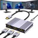 DisplayPort to HDMI Adapter 1 in 3 Out | 4K60Hz, DP Source to HDMI Splitter Extended Display port splitter for 3 monitors, MST Hub for Desktop,Laptop,NVIDIA, AMD Graphics Card - MACOS Not Support MST