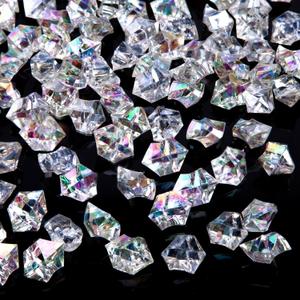 DomeStar Iridecent Fake Ice, 150PCS Sparkling Vase Fillers Fake Diamonds Clear Gem Stones DIY Crafts Wedding Table Scatter Decoration