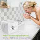 Classycoo Face Towel Holder, 50 PCS Disposable Towels XL Included Compatible with Clean Skin Club Cotton Towel, Odor-Free, Marble Acrylic Container Box Facial Wipes, Bathroom Cosmetic Storage