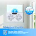 BEYOND BREEZE Twin Window Fan with Reversible Airflow and Intruder Alarm, 9-Inch Window Fan with Remote Control and 3 Speeds, Expandable Window Exchaust Fans for Home Bedroom