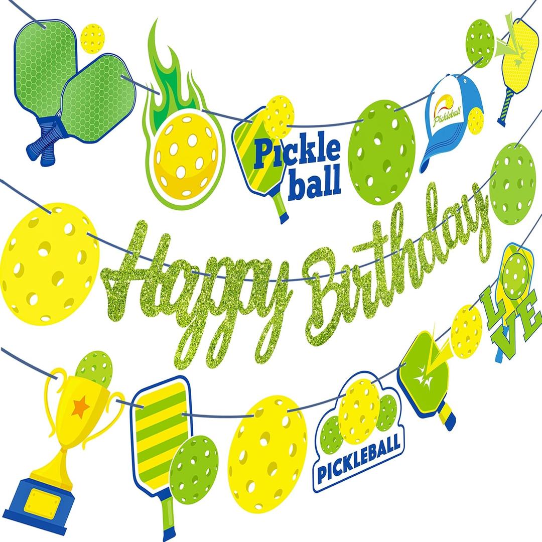 Pickleball Birthday Party Decorations Green Pickleball Happy Birthday Banners for Fantasy Pickleball Theme Party Baby Shower Supplies Pickleball Birthday Party Decorations Green Pickleball Happy Birthday Banners for Fantasy Pickleball Theme Party Baby Shower Supplies