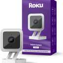 Roku Indoor Camera for Home Security, 1-Pack - Wired Security Camera with 1080p HD Color Night Vision, Works with Alexa & Google, Motion & Sound Detection, Built-in Siren