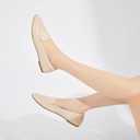 FINIWOR Loafers for Women Flats Shoes Women Pointed Toe Dress Shoes Comfortable Memory Foam Penny Loafers Slip On Shoes(Leather Beige 6/37)
