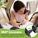 2-in-1 Baby Car Mirror with Lights & Soft Sounds, Cry Detector, Clear Night View, 360 Rotation, Shatterproof, Rear Facing Baby Car Seat Mirror with Remote Control, Perfect Baby Shower Gifts (Green)