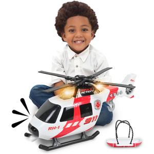 Sunny Days Entertainment Maxx Action Large Helicopter - Lights and Sounds Vehicle with Motorized Turbine and Spinning Rotors