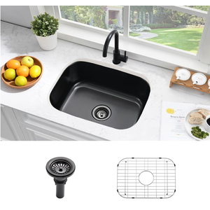 Bokaiya 23 Inch Black Undermount Bar Sink,Wet Bar Prep Outdoor Sink