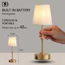 MEIXISUE Cordless Rechargeable LED Table Lamp with Dimmer,Nightstand Lamp with USB Port,Antique Brass Portables Outdoor Lamp, Battery Operated Lamp for Patio Bedroom Bedside Balcony Camping Bar RV