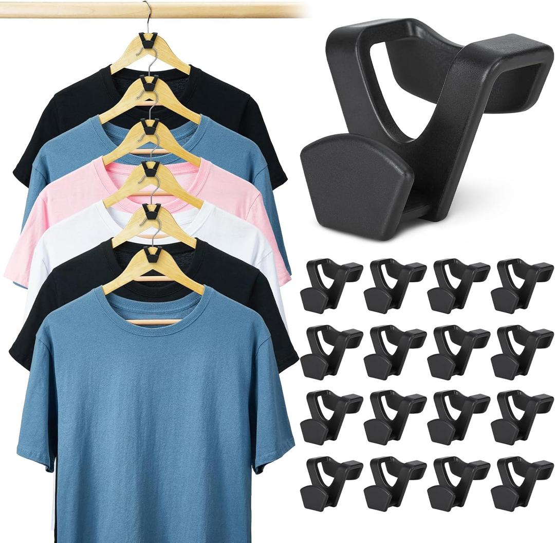 Smartor Clothes Hanger Connector Hooks 30 Pack, Closet Storage and Organization as Hangers Space Saving, Hanger Add on Hook as Closet Organizer, Stacking Hangers, Cascading Space Saver, Black (Pack of 30, Black)