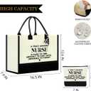 Canvas Tote Bag for Women Zipper Makeup Bag (Nurse)