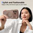 for iPhone 17 Pro Max Case for Women Girls with Stand,Compatible with MagSafe,Camera Control,Full Camera Protection, Cute Wave Magnetic Phone Case for iPhone 17 Pro Max,Brown