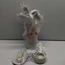 Umite Chef Kitchen Cooking Utensils Set, 33 pcs Non-Stick Silicone Cooking Kitchen Utensils Spatula Set with Holder, Wooden Handle Silicone Kitchen Gadgets Utensil Set (Khaki)