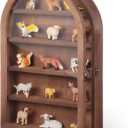 DoubleFill Trinket Shelf Wooden Shadow Box, Arch Shelf, Brown, 10" X 15"
