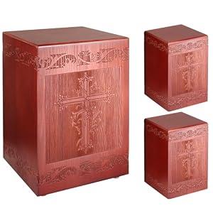 Wooden Cremation Urn for Human, Wood Handmade Engraved Decorative Box, Funeral Urns for Adult Male Female Burial or Memorial Keepsake, Urns for Ashes Men Women 6,5(W)×6,5(L)×9,5(H)
