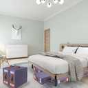 1 Pack Sheet Organizers and Storage, Linen Closet Organizers and Storage, Foldable Sheets Organizer for Closet with Handle, Window, Label, Bedding Storage for Sheet Set (Queen & King Size)