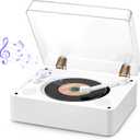 Retro CD Player for Home,Rechargeable CD Player Double 3.5mm Headphones Jack, Vinyl Player Look, for AUX Output, USB Mode, Home Music Player, Wooden by Vangoa