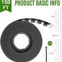 Landscape Edging 1.5 Inch Tall 150FT with 200 Stakes, Ribbed Garden Edging