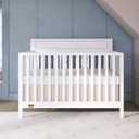 Dream On Me Avery 5-in-1 Convertible Full-Size Baby Crib in White, Converts to Toddler Bed, Daybed & Full-Size Bed, 3 Adjustable Mattress Heights, Greenguard Gold & BSA Certified, 54.8"L x 29.3"W x 42.8"H