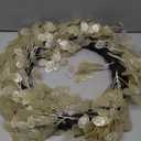 24" Yellow & Cream Fake (Not Real-Looking) Winter Fall Wreaths for Front Door – Boho Year Round Farmhouse Porch Door Decor – Beige Eucalyptus Lunaria Annua Welcome Door Wreath