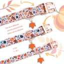 Faygarsle Bow Tie Halloween Fall Dog Collar for Small Medium Large Dogs Fashionable Cute Collars for Male Female Dog Cotton Collar with Metal Buckle Leaves Pumpkin Pattern M (Beige)