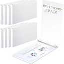 8 Pcs 3 Ring 11 x 17 Inch Landscape Binders, 1.5 Inch, White