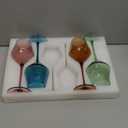 Colored Wine Glasses Set of 6-16oz Colorful Wine Glass with Stem HandBlown Muted Wine Glasses Colored Set,Wine Gifts for Christmas Thanksgiving (Multicolor)