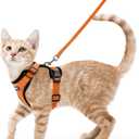 rabbitgoo Cat Harness and Leash for Walking, Escape Proof Soft Adjustable Vest Harnesses for Cats, Easy Control Breathable Reflective Strips Jacket, Orange, XS